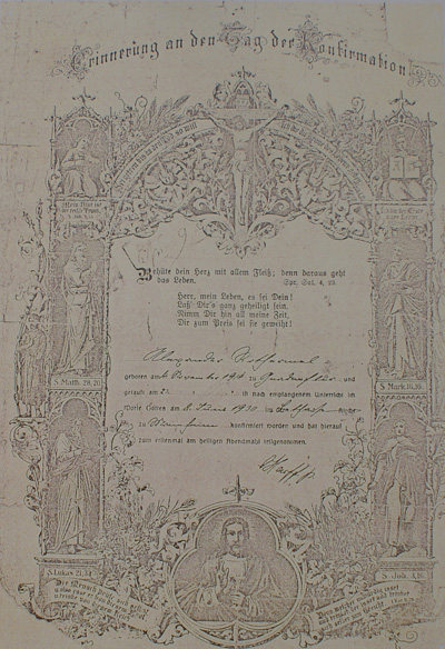 Bild einer Konfirmationsurkunde von 1930